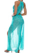Luli Fama In The Groove Halter Keyhole Maxi Dress